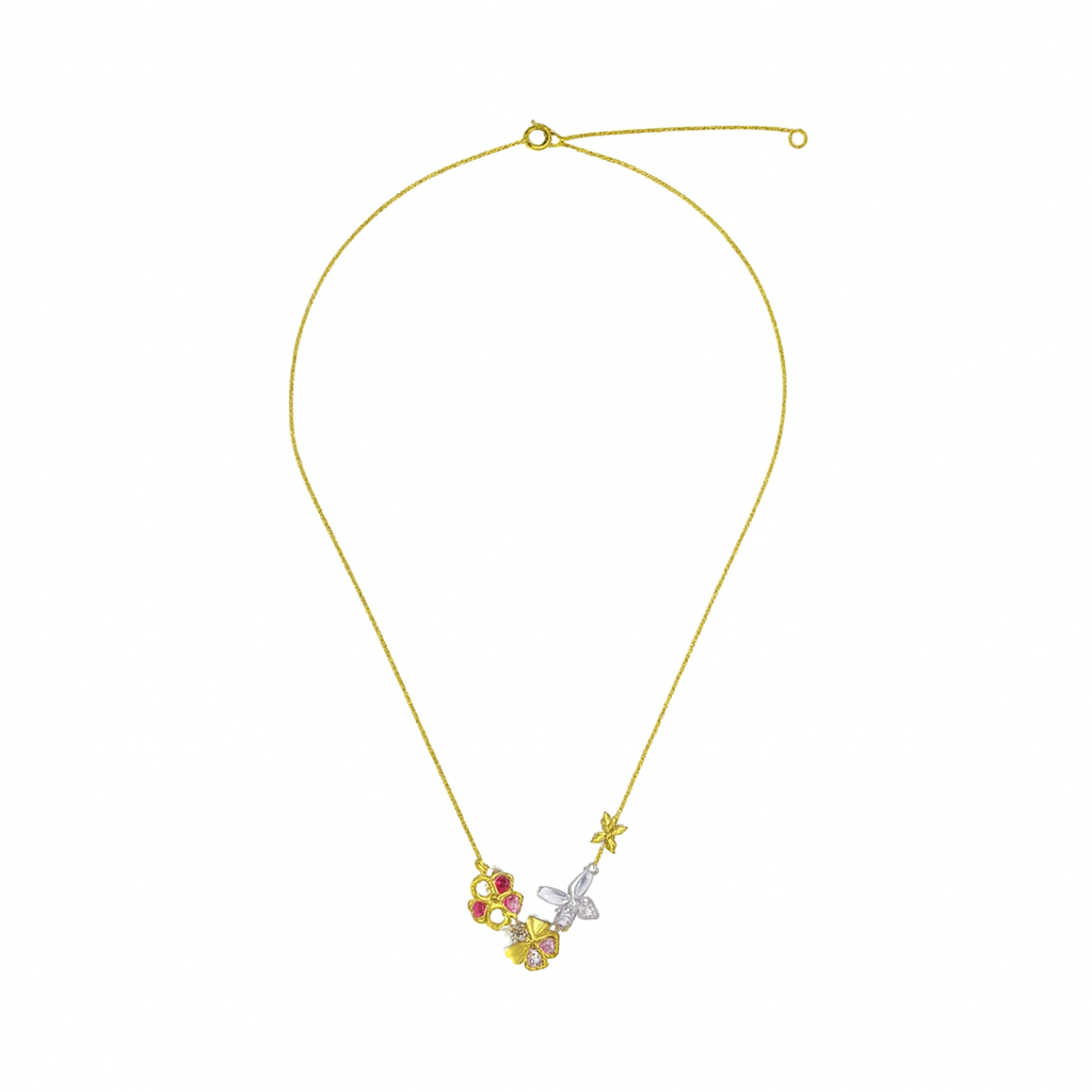 Springtime Beauty Gold Necklace - PEACORA