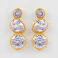 Triple Zircon Drop Earrings