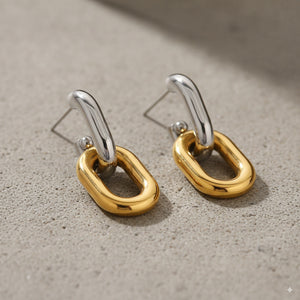 Two-Tone Link Earrings