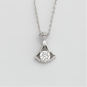 Elegant Skirted Moissanite Pendant Necklace - PEACORA