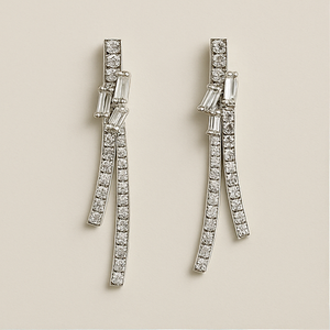 Elegant Diamond Drop Earrings - PEACORA