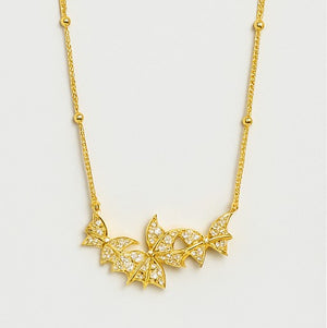 Gold Vermeil Butterfly Cluster Pendant Necklace - PEACORA