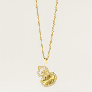 Gold Abstract Radiance Pendant Necklace - PEACORA