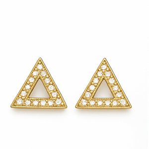 Geometric Triangle Diamond Earrings - PEACORA