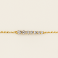 Gradient Sparkle Stainless Steel 14K Gold Plated Bracelet - PEACORA