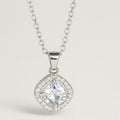 Cushion Halo Pendant Necklace - PEACORA
