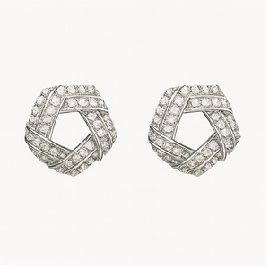 Twisted Knot Diamond Earrings - PEACORA