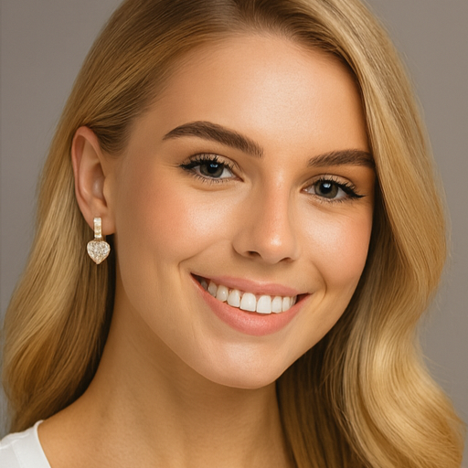 Rose Gold Sparkling Heart Drops - PEACORA