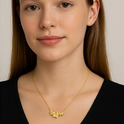 Gold Vermeil Butterfly Cluster Pendant Necklace - PEACORA