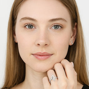 Marquise Double Halo Ring - PEACORA