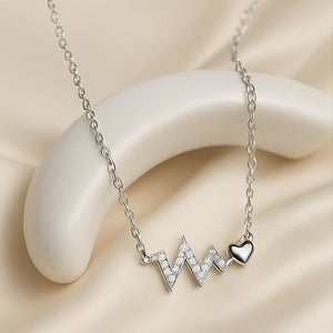 Heartbeat Necklace with Heart Accent - PEACORA