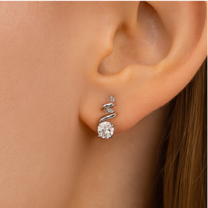 Twist Elegance Crystal Stud Earrings - PEACORA