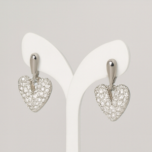 Radiant Heart Drop Stud Earrings - PEACORA