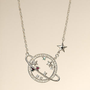 Celestial Planet and Stars Necklace - PEACORA
