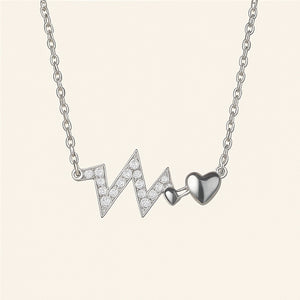 Heartbeat Necklace with Heart Accent - PEACORA