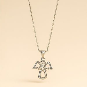 Sterling Silver Angel Pendant Necklace - PEACORA