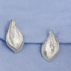 Silver Whisper Leaf Drop Earrings - PEACORA