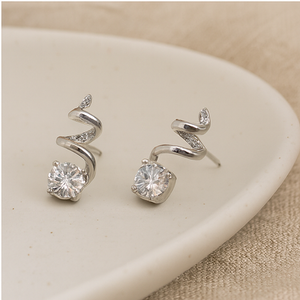 Twist Elegance Crystal Stud Earrings - PEACORA
