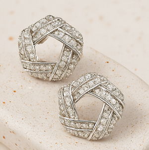 Twisted Knot Diamond Earrings - PEACORA
