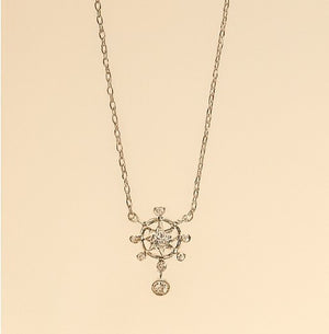 Sterling Silver Crystal Snowflake Necklace - PEACORA
