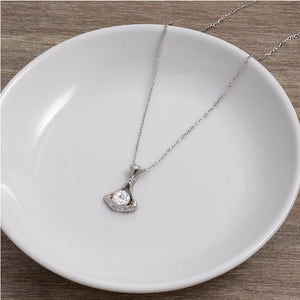 Elegant Skirted Moissanite Pendant Necklace - PEACORA