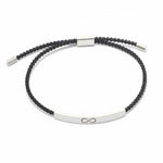 Load image into Gallery viewer, Custom Engraved Silver Bar Adjustable Cord Bracelet — PEACORA
