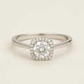 Cushion Halo Classic Moissanite Ring - PEACORA