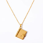 Load image into Gallery viewer, Gold Love Letter Diary Locket Pendant Necklace — PEACORA
