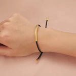 Load image into Gallery viewer, Gold Bar Adjustable Cord Bracelet — PEACORA
