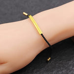 Load image into Gallery viewer, Gold Bar Adjustable Cord Bracelet — PEACORA
