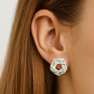 Twisted Knot Diamond Earrings - PEACORA