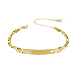 Load image into Gallery viewer, Gold Heart-Cut ID Plate Chain Bracelet — PEACORA
