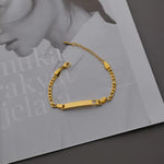 Load image into Gallery viewer, Gold Heart-Cut ID Plate Chain Bracelet — PEACORA
