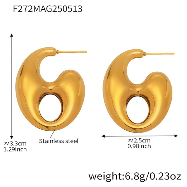 Abstract Open Hoop Earrings 