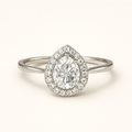 Victorian Halo Moissanite Ring - PEACORA