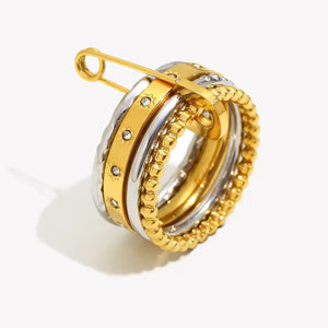 Stackable Stainless Steel Rings Set 