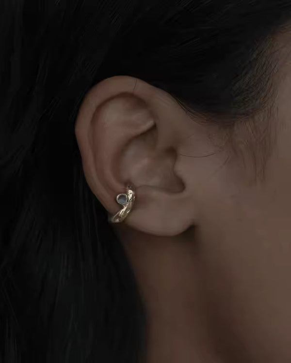 Stainless Steel Clip-On Earrings with Pearl Accent 