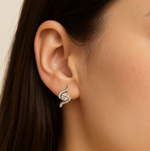 Load image into Gallery viewer, Wavy Swirl Pavé Stud Earrings - PEACORA
