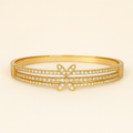 Double Butterfly Golden Bangle - PEACORA