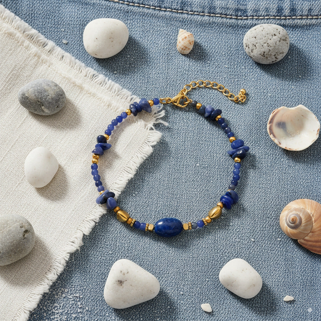 Blue Beaded Bracelet 