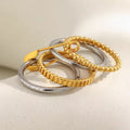 Textured Stackable Stainless Steel Rings 