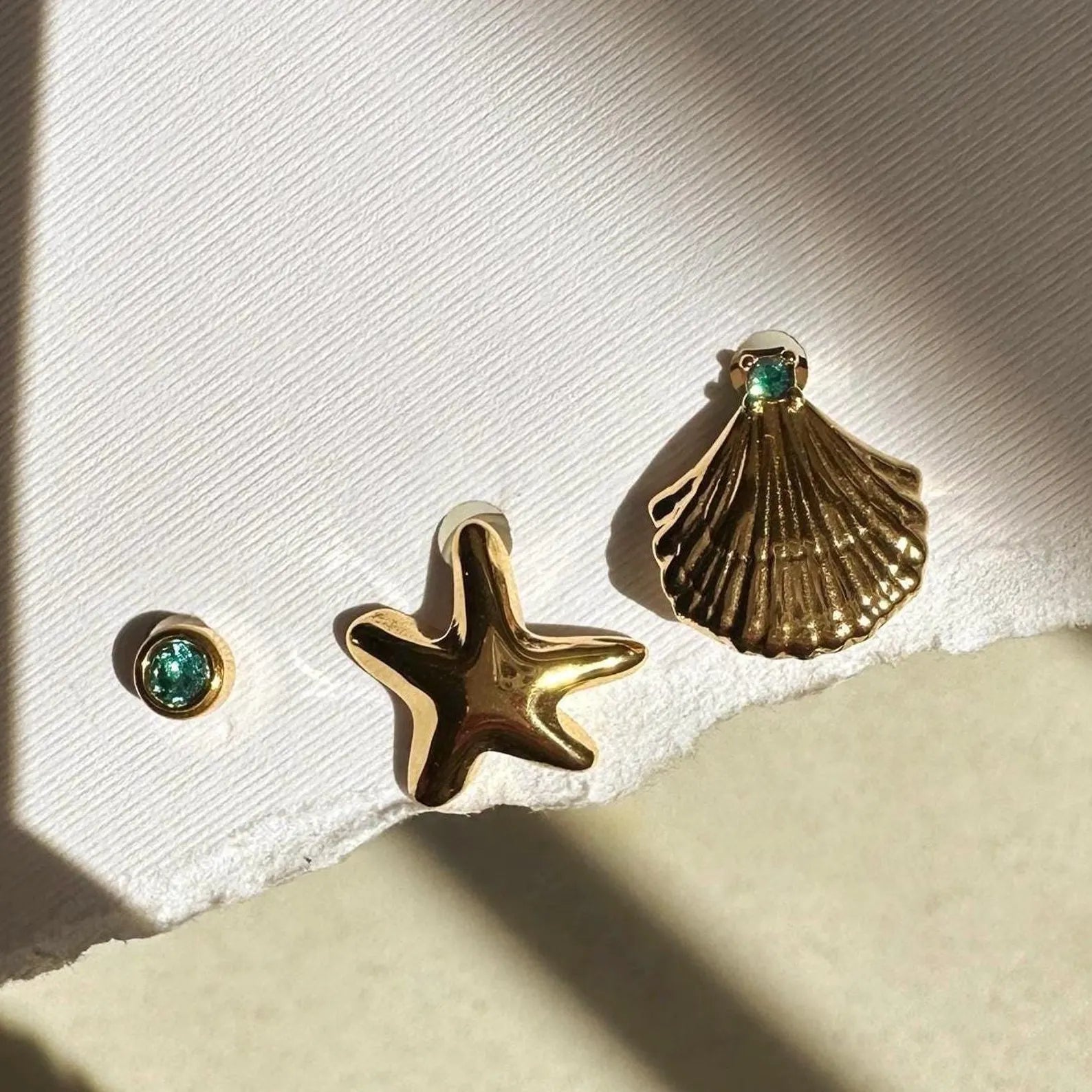Seashell, Starfish & Turquoise Earrings Set 