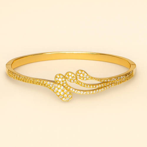 Radiant Waves 14K Gold Bangle - PEACORA