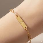Load image into Gallery viewer, Gold Mini Plate Chain Bracelet — PEACORA
