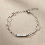 Load image into Gallery viewer, Silver Mini Plate Chain Bracelet — PEACORA
