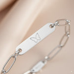 Load image into Gallery viewer, Silver Mini Plate Chain Bracelet — PEACORA
