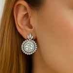 Load image into Gallery viewer, Radiant Blossom Halo Stud Earrings - PEACORA
