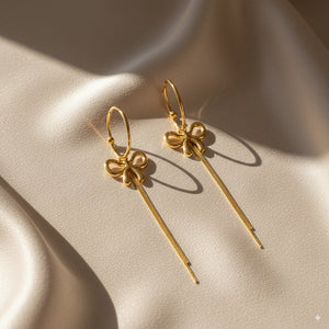 Bow Tassel Dangle Earrings 