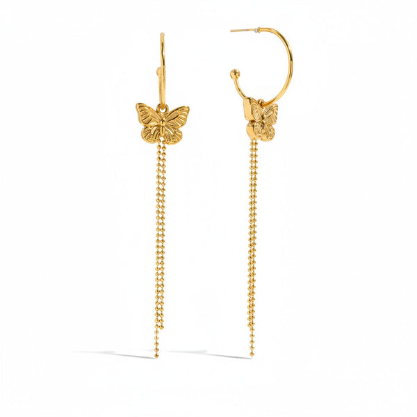 Butterfly Tassel Dangle Earrings 
