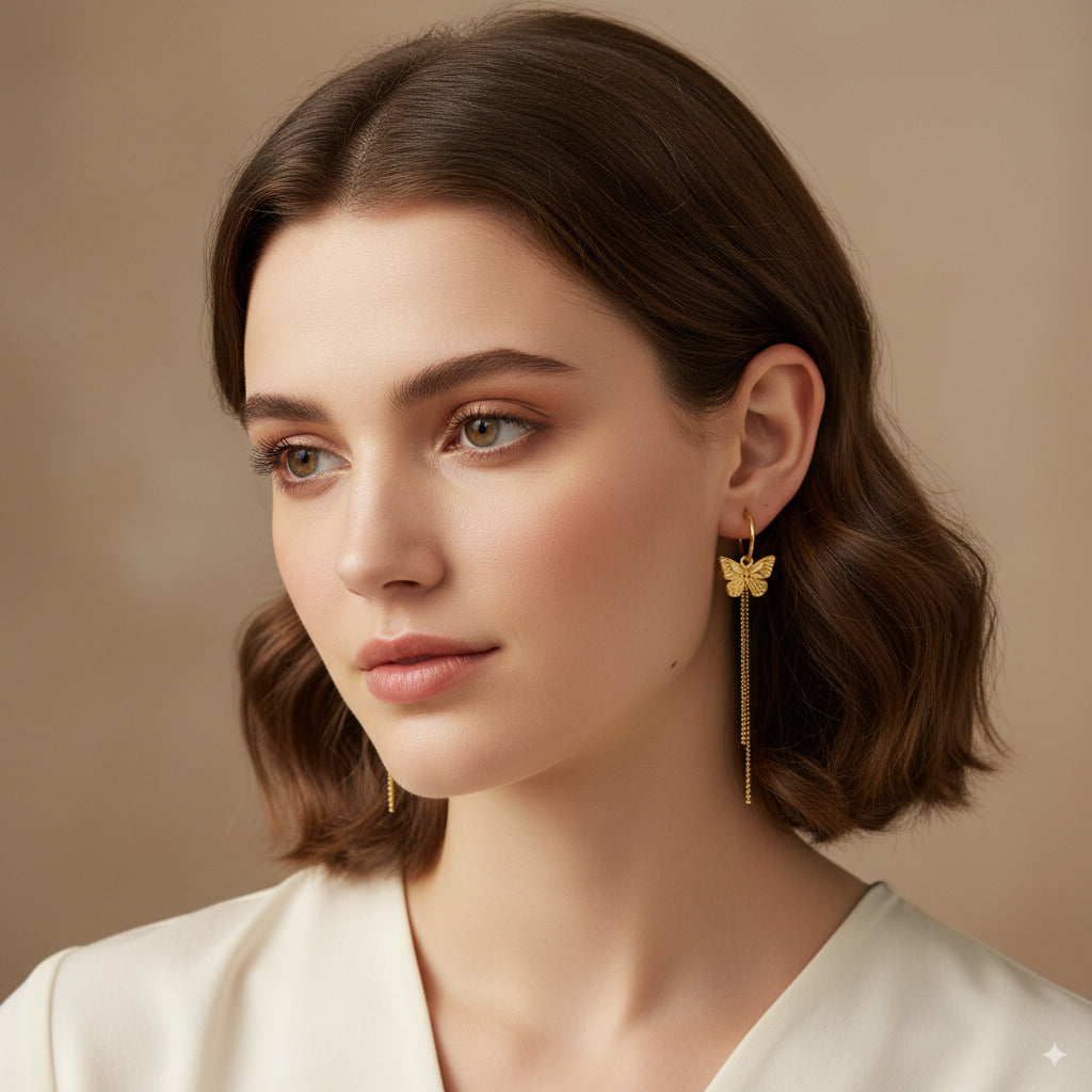 Butterfly Tassel Dangle Earrings 